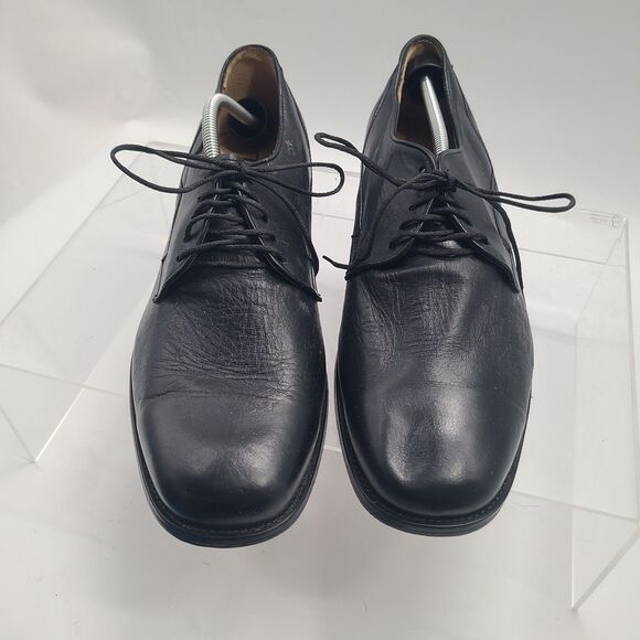 Men\'s Hitchcock Black Leather Oxford Plain Toe Shoes Size 13 E Wide main image 4